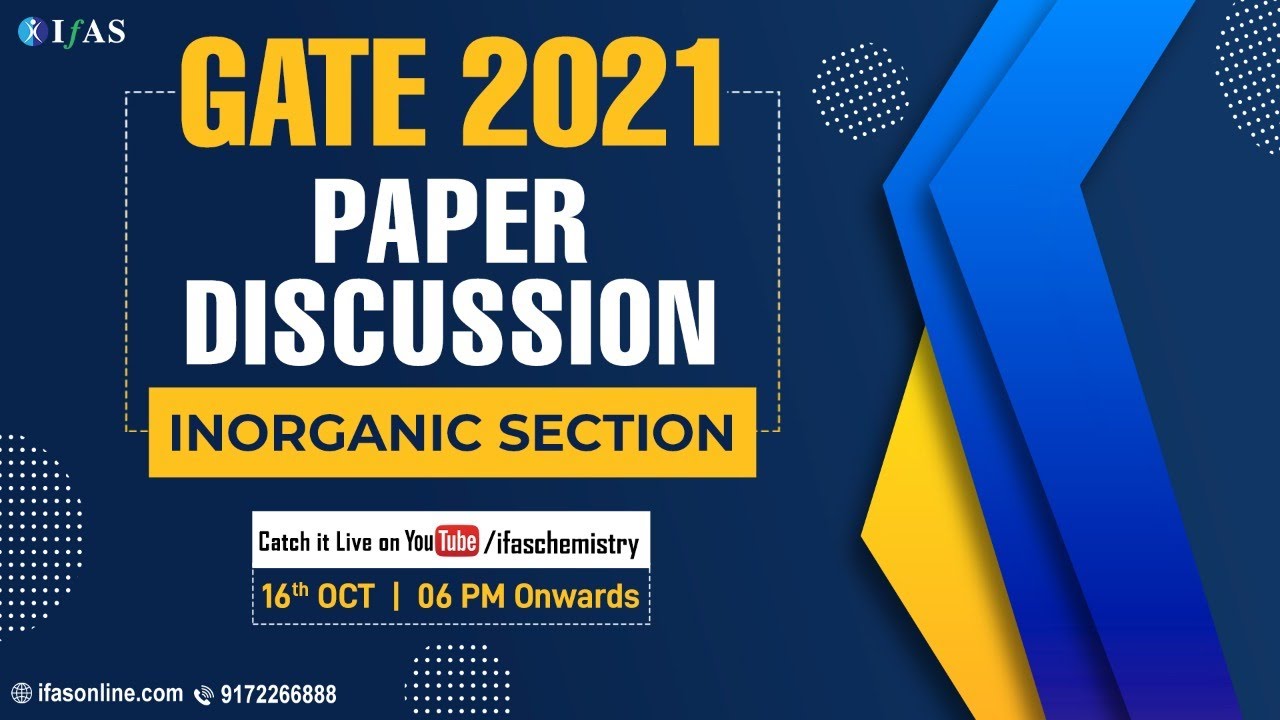 GATE Chemistry Paper Discussion [2021] Inorganic Chemistry