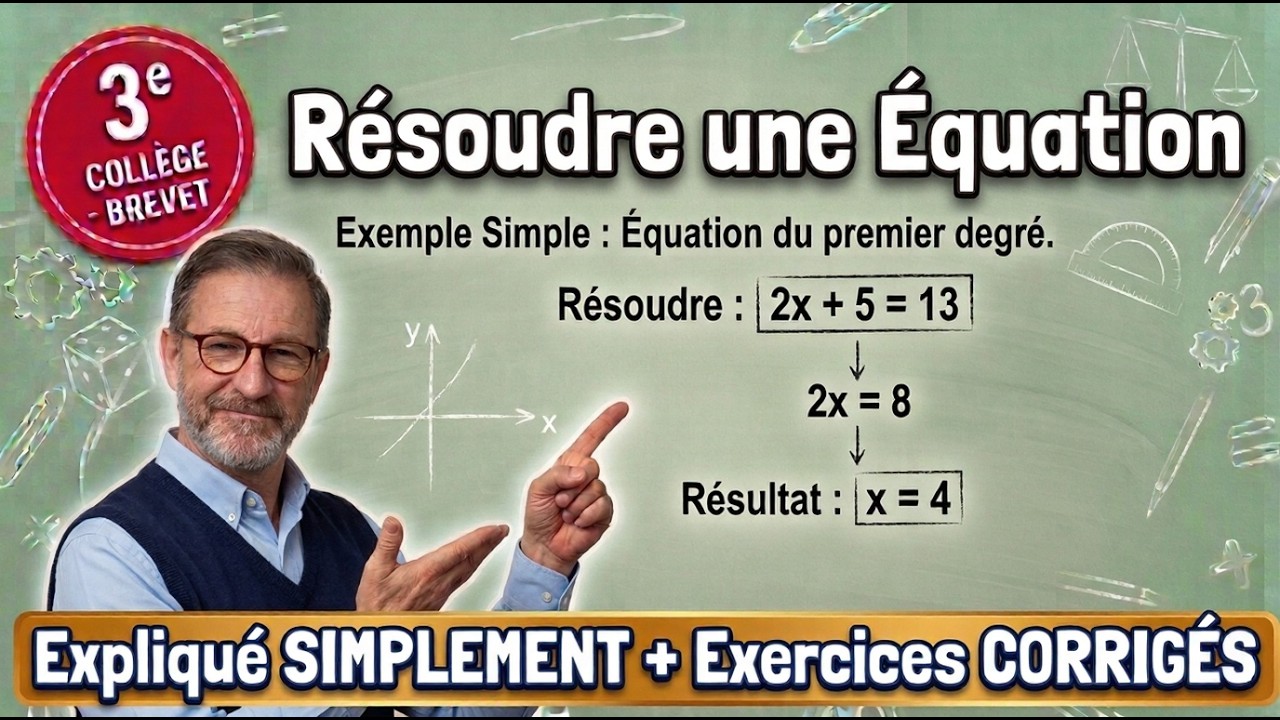 Résoudre une Équation 3e – Premier Degré & Équations Produits | Exos Corrigés Brevet 2026