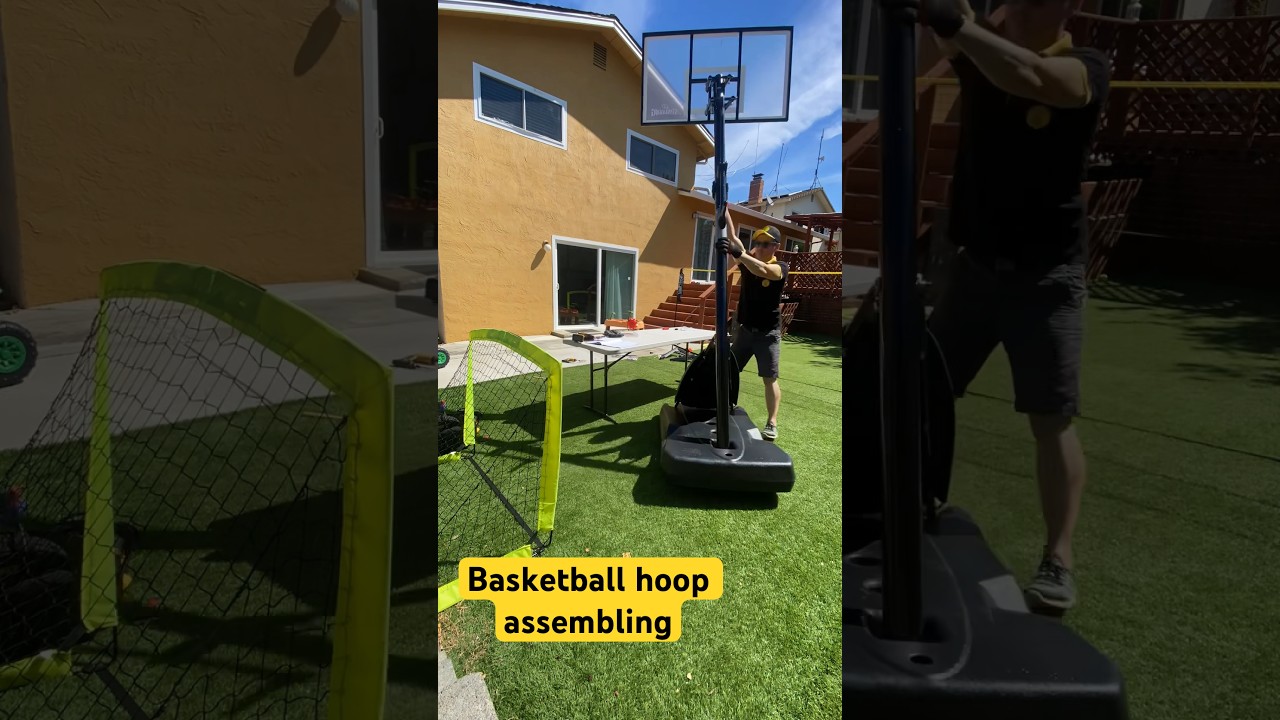 Adjustable basketball hoop assembling. PSd Handyman San Jose
