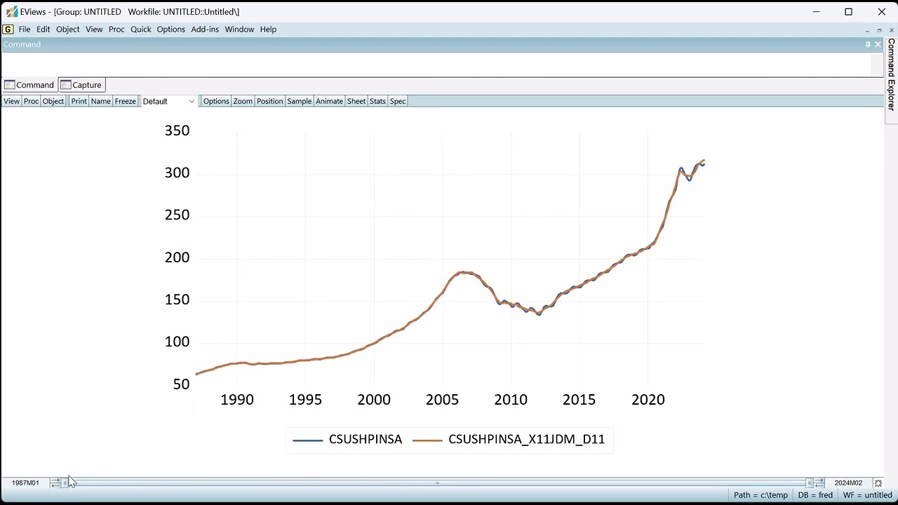 JDemetra+ Seasonal Adjustment in EViews