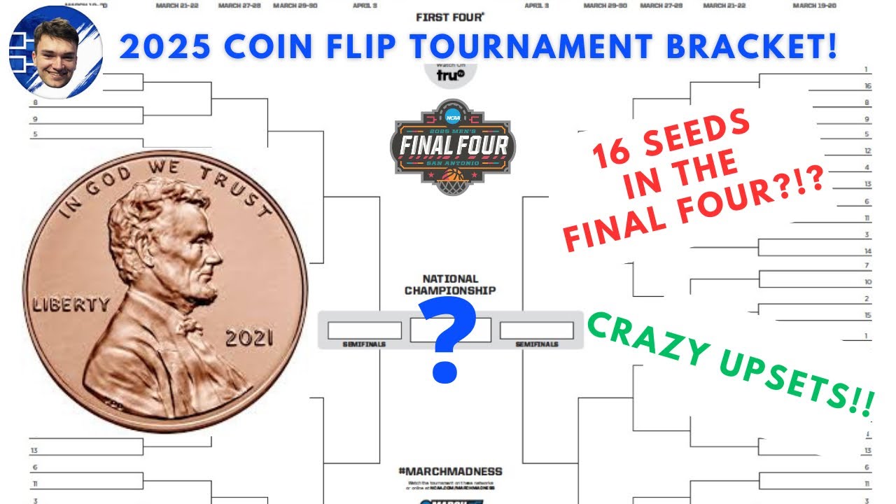 2025 Coin Flip Bracket! March Madness! 16 Seeds Winning! Crazy Upsets!