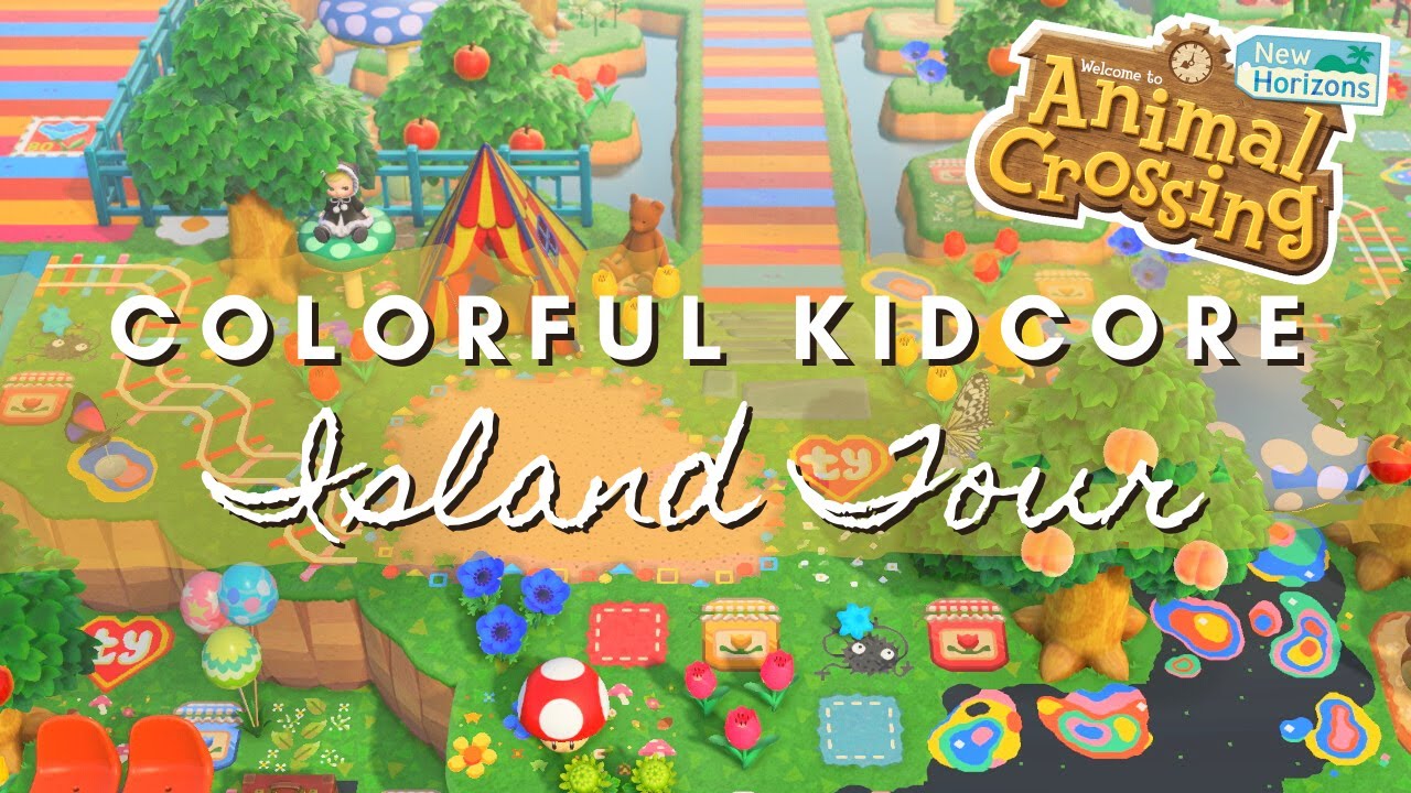 COLORFUL KIDCORE ISLAND TOUR | Animal Crossing New Horizons