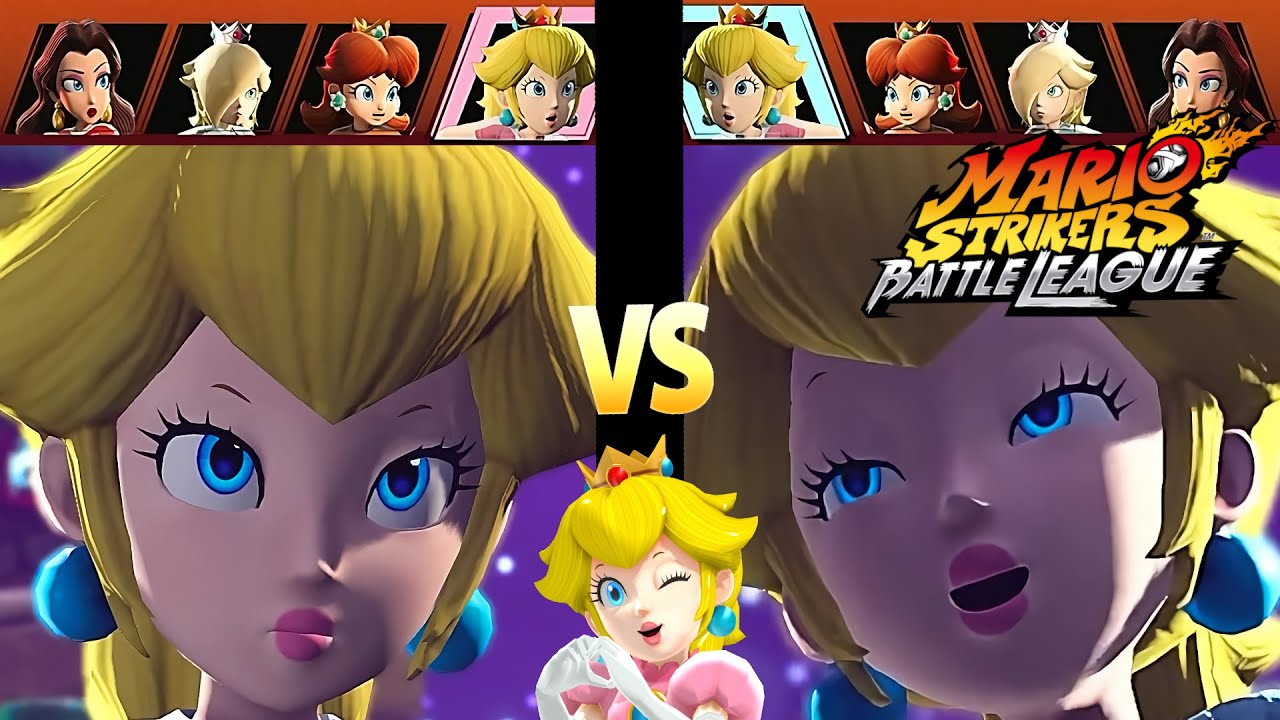 Mario Strikers Battle League Team Peach vs Team Peach at Mushroom Hill CPU Hard