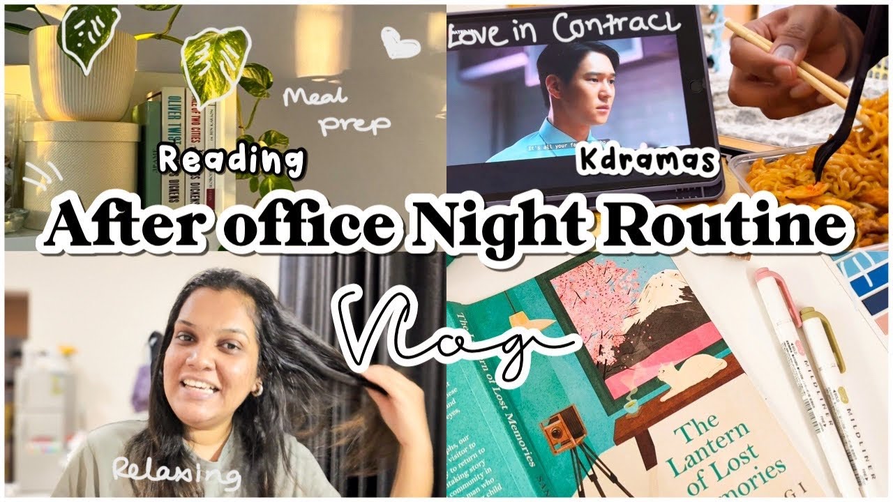 OFFICE NIGHT ROUTINE එක🌸 Reading, Meal prep & relaxing after chaos 🌸