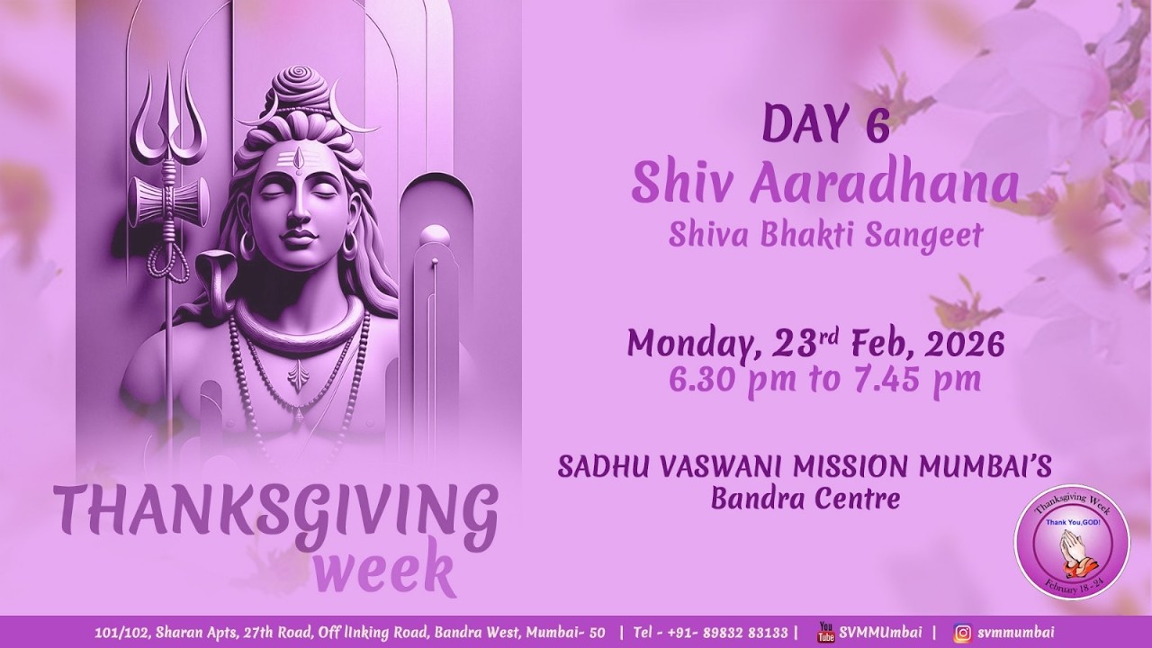 Day-6 Shiv Aaradhana| Thanksgiving Week 2026 | 23rd Feb, 26 | SVM Bandra