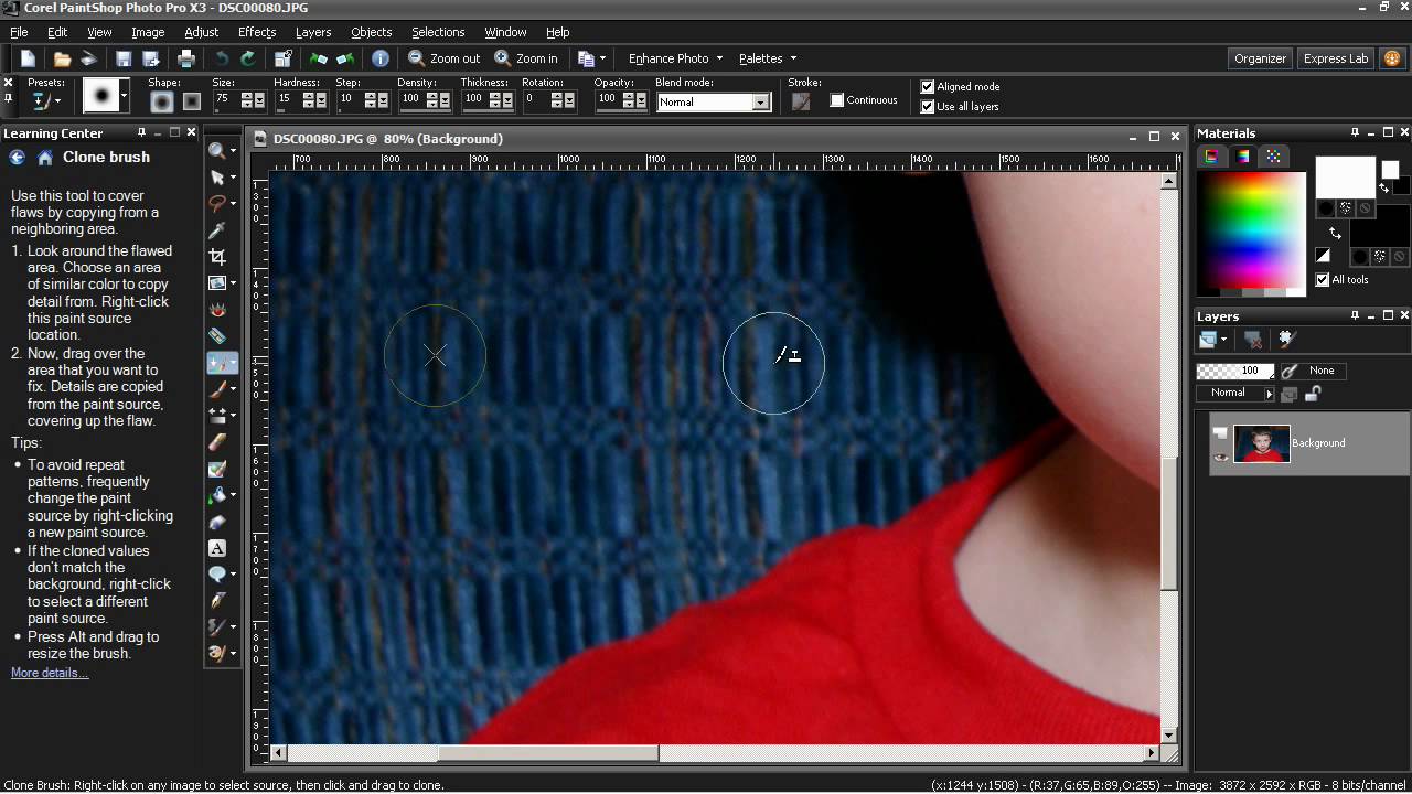 Removing Shadows From Flash - PaintShop Photo Pro X3 Tutorial