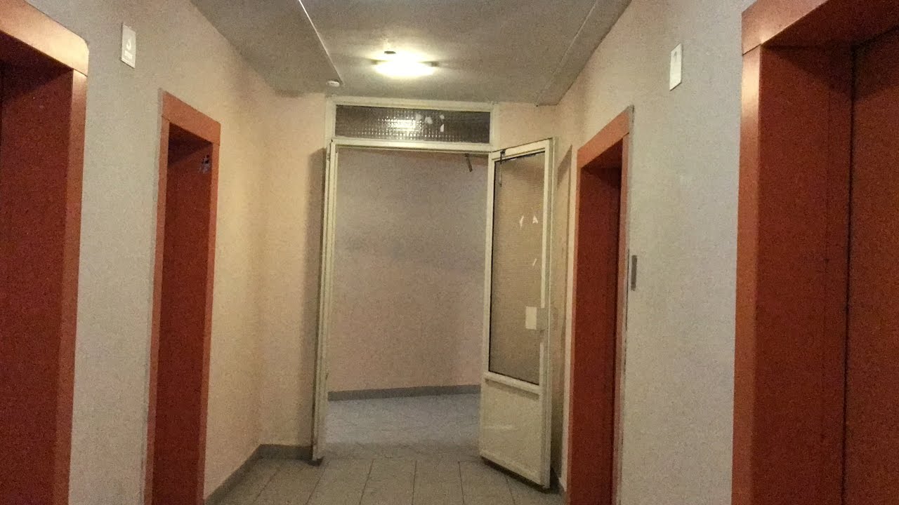 (60 FPS) 4 лифта КМЗ 2000 г. с оранжевыми кабинами @ Ул. Лобачевского, 92 к. 1