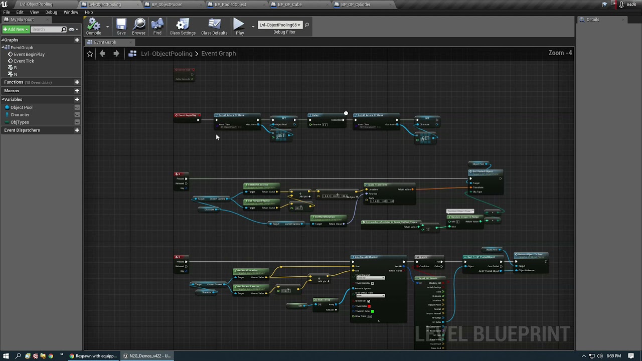 UE4 BP Object Pooling - simple example