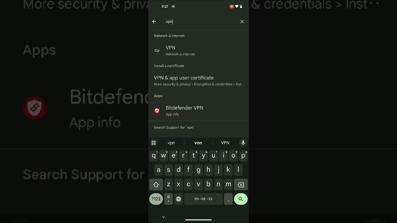 Turn off VPN on your Android phone