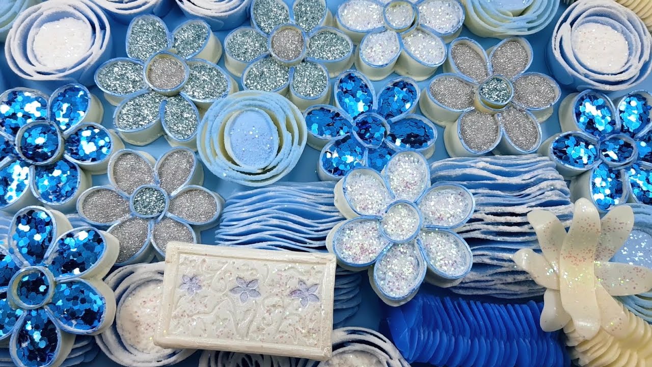 SKY BLUE AQUAMARINE▪cornstarch▪plates▪spirals#soap