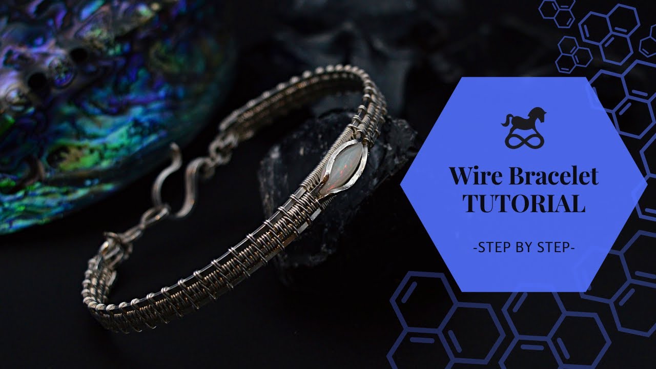 How to make a Wire Bracelet with Small Cabochon/ TUTORIAL/ DIY Wire Jewelry