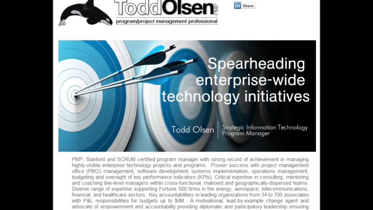 Todd Olsen, Project Management Professional - Candidate Introduction