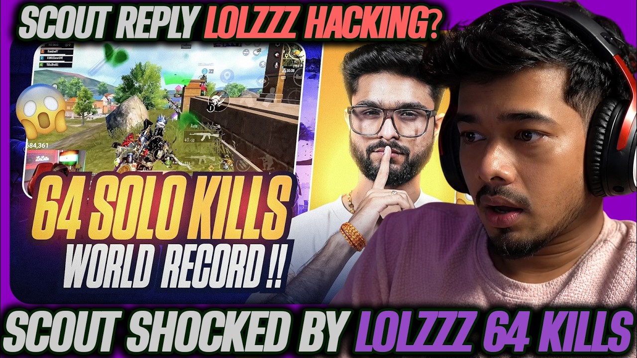 Scout on LolzzZ Hacking?💀 ScoutOP Shocking Reaction on LolzzZ Gaming 64 Kills Gameplay😱