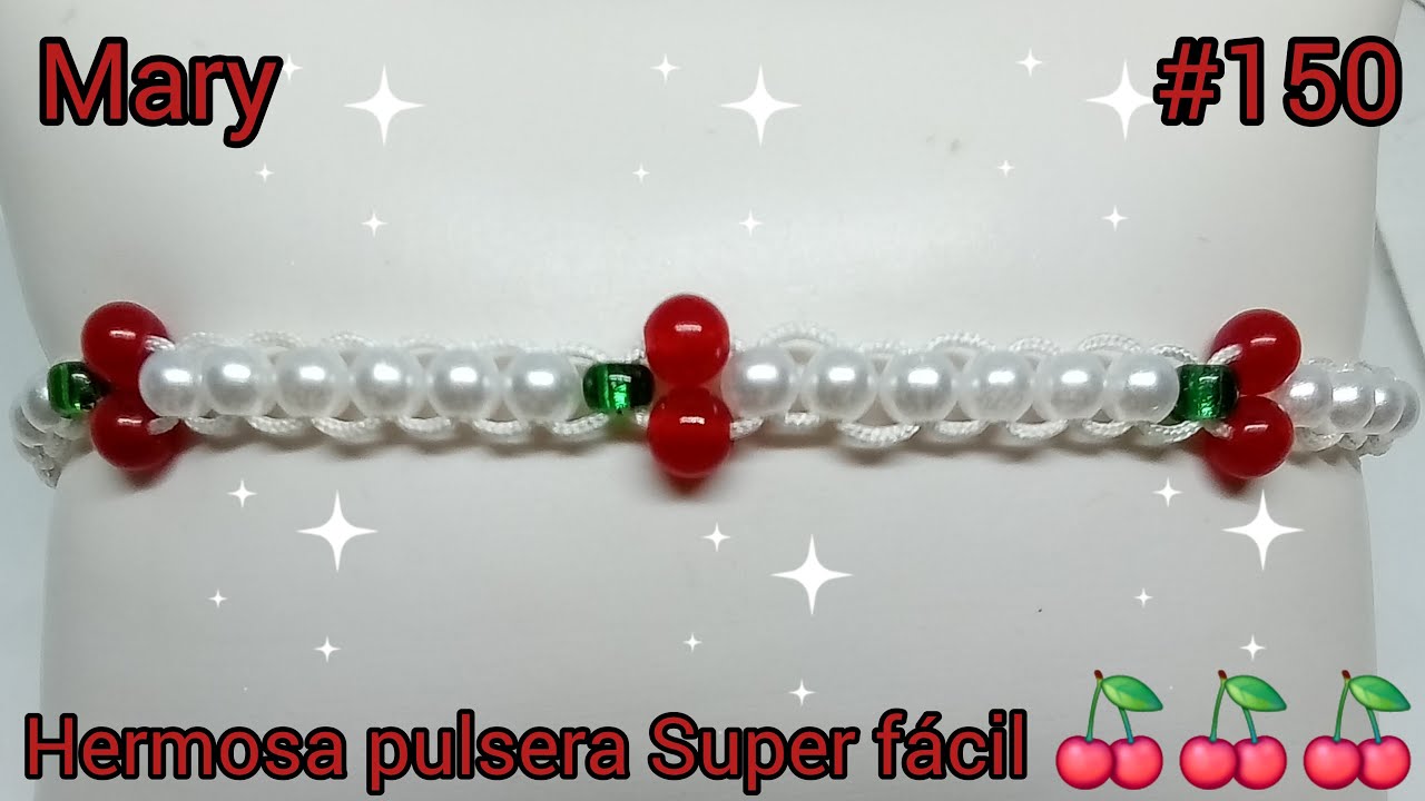 COMO HACER PULSERA CON CEREZAS // EN MINUTOS..