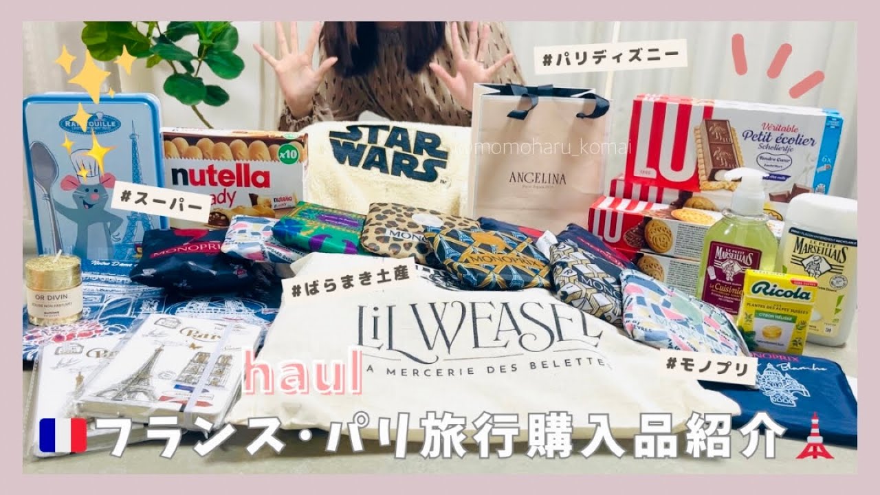 【haul】パリ旅行の大量購入品紹介🇫🇷｜お土産、ばら撒き土産｜新婚旅行｜パリディズニー🐭｜朝市｜フランス