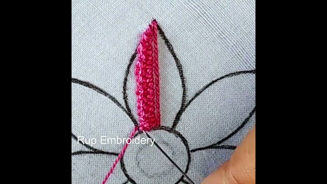 Trellis stitch flower/Hand Embroidery very easy florar design needle work #embroidery 11