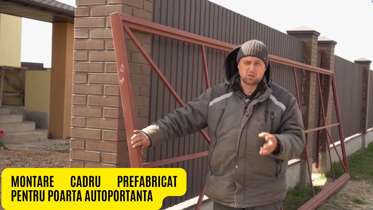 Foarte simplu! Montare cadru prefabricat pentru poarta autoportanta + desen tehnic cadou