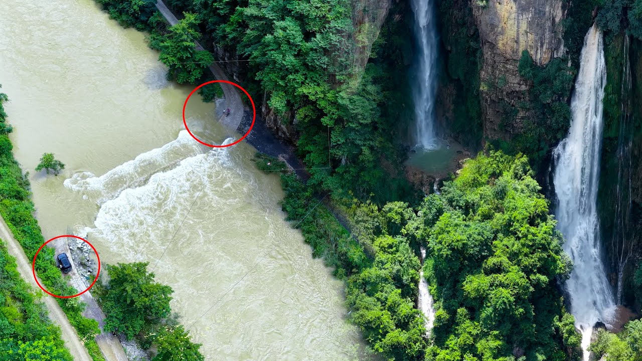 自驾游遇上洪水，公路被淹没，过不去了该怎么办？【乡村阿泰】