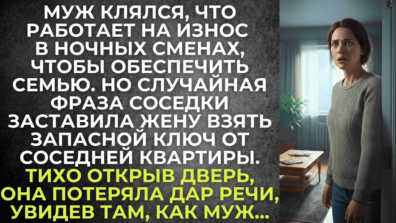 Муж клялся, он работает на износ в ночных сменах, чтобы обеспечить семью. Но случайная фраза соседки