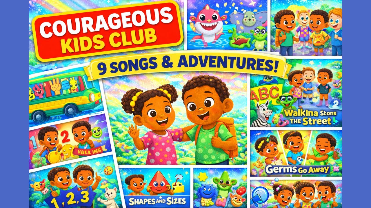 🎶🌈 Courageous Kids Club Compilation | 9 Fun Learning Songs with Ayanna & Elijah