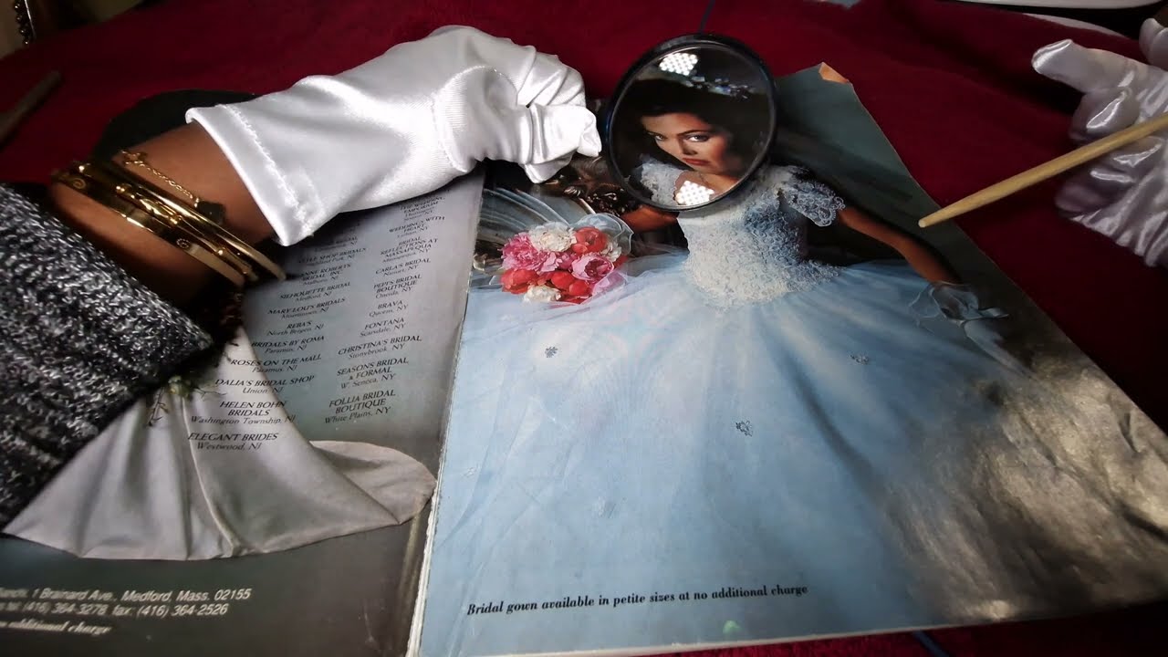 ASMR Magazine: 90s Wedding Dresses, Page Flipping, Tracing ✨