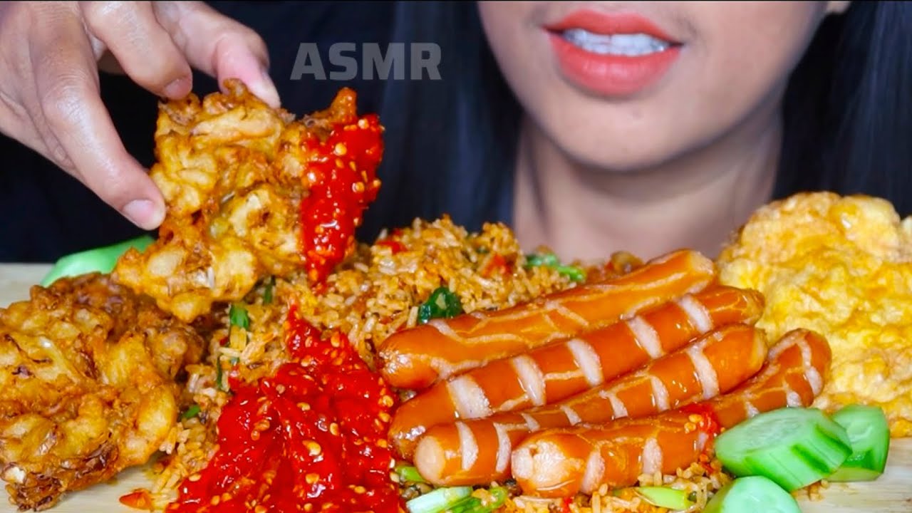 ASMR NASI GORENG SOSIS ||ASMR EATING SPICY FOOD #ASMR #asmrsounds #asmrvideo #nasigoreng 