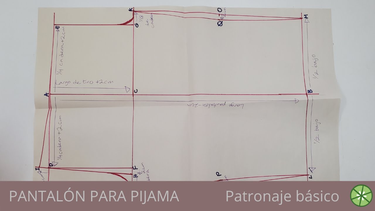 Patrón de pantalón para pijama 😴 PATRONAJE BÁSICO