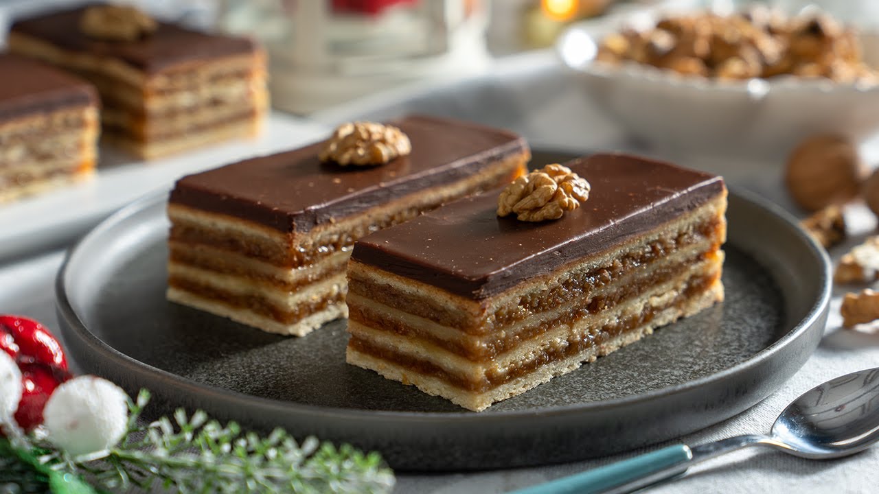 Prajitura Greta Garbo (Zserbo/Jerbo) 🍰 cu foi fragede, nuca, gem de caise si ciocolata 🍫
