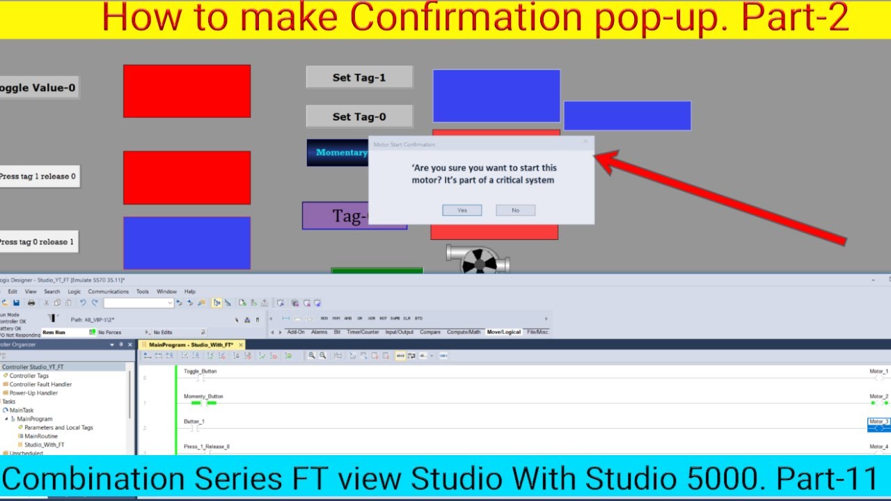 Как создать всплывающее окно подтверждения || Ввод числовых данных в FactoryTalk View Studio SE