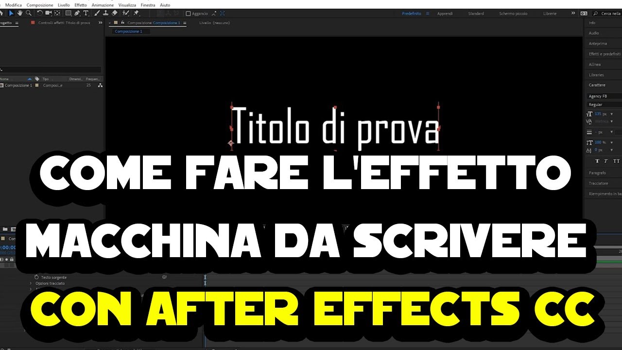 Come fare l'effetto macchina da scrivere con After Effects CC