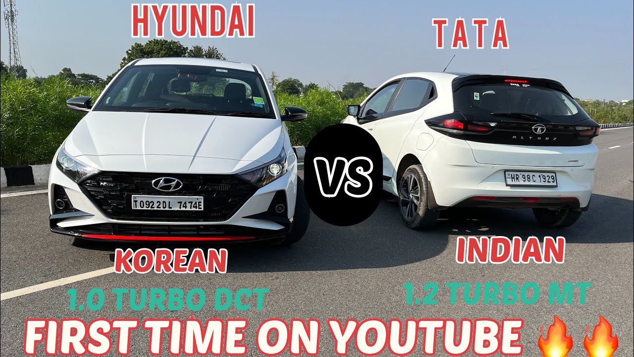 DRAG RACE 🏁🏁:HYUNDAI i20 N LINE TURBO DCT vs TATA ALTROZ 1.2 TURBO MT| FIRST TIME ON YOUTUBE #1929