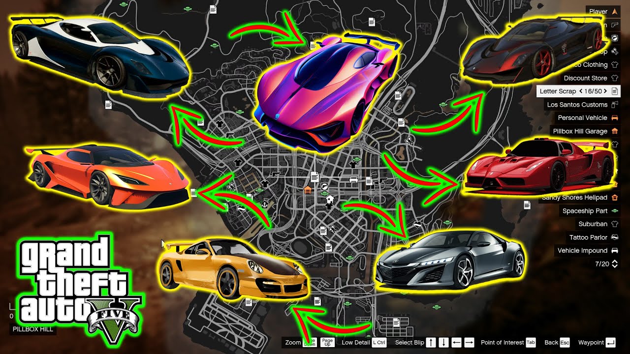 GTA 5 - All New Story Mode Rare Cars Locations 2024 (XBOX,PC,PS4,PS5)