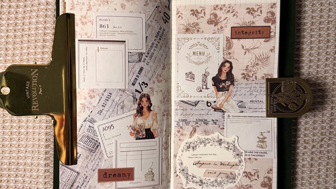 [오늘의 다꾸🤎]일단 끼워 넣어보는 다꾸🤎 #journal #journaling #scrapbook #scrapbooking #papercrafts #vintagejournal 
