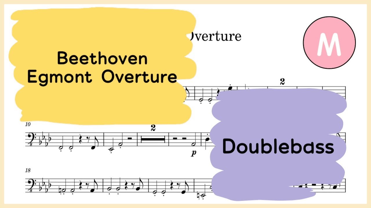 🎼메트로놈과 함께| 베토벤 에그몬트 서곡 더블베이스 크게 듣기 |  L.V.Beethoven Egmont Overture Doublebass part with a metronome