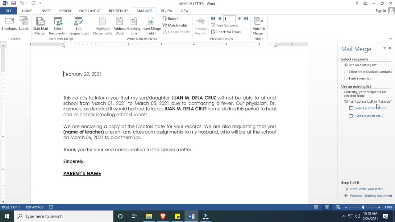 How to use Mail merge and Label Generation