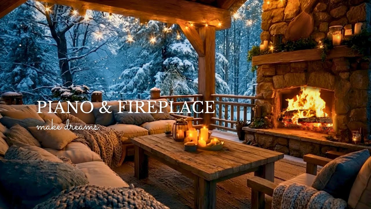 Cozy Winter Ambience 🔥🎹 Soft Piano with Fireplace for Study & Relaxing Evenings
