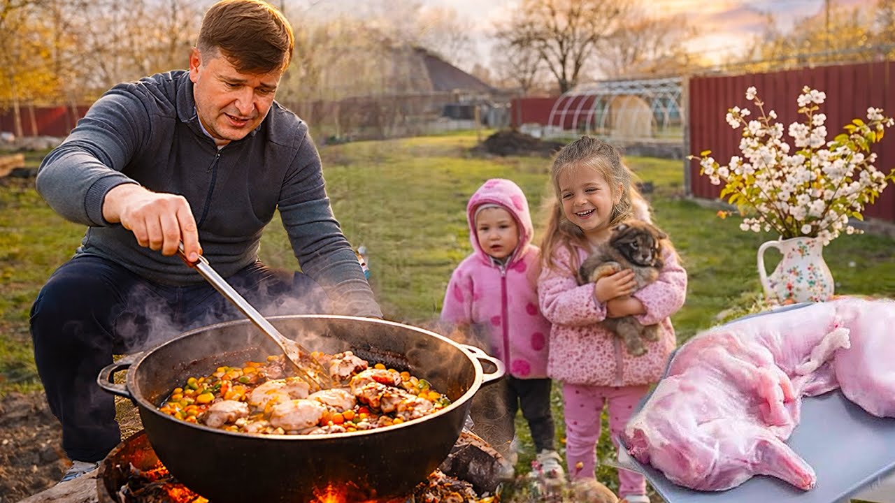 Taticul pregateste CARNE de IEPURE la CEAUN / CUM am SARBATORIT noi PASTELE
