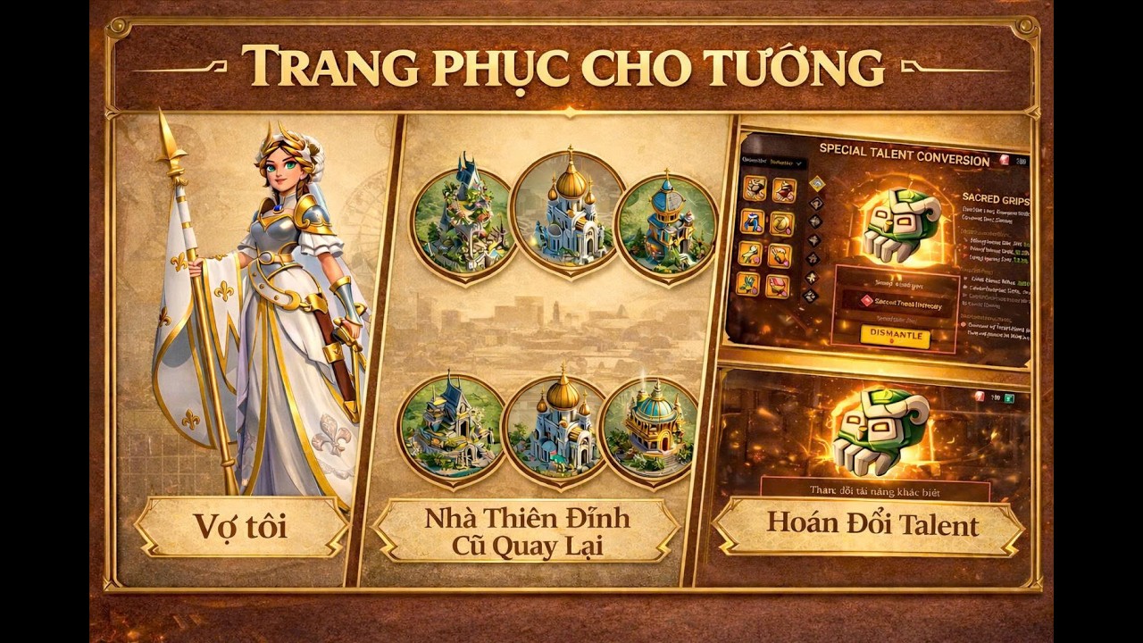 Xem Trước Cập Nhật:Trang Phục Cho Tướng,Hoán đổi Talen,Tháo Trang Bị, Nhàn Thiên Đỉnh Cũ Quay Lại...