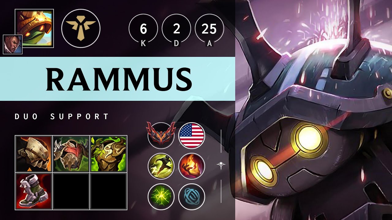 Rammus Support vs Pantheon - NA Grandmaster Patch 25.12