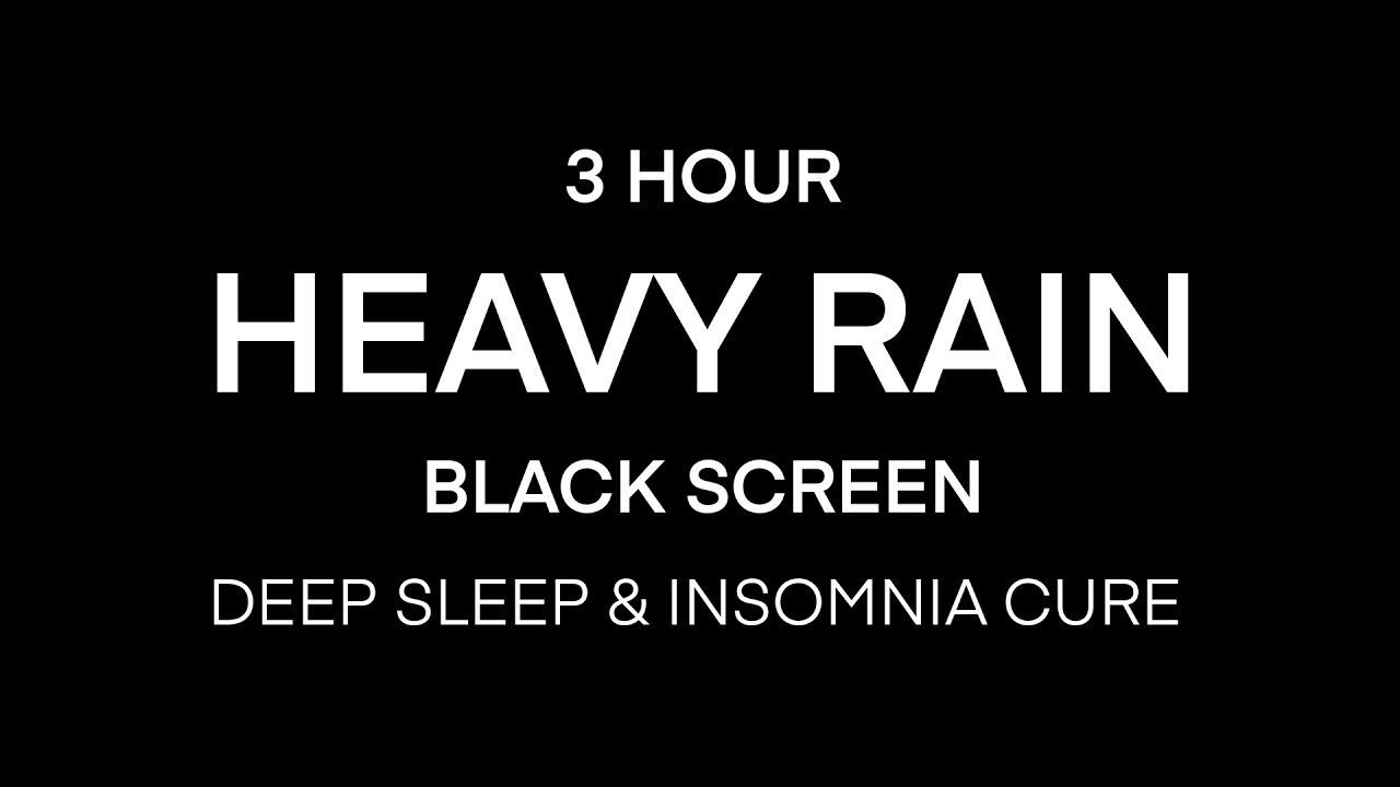 Very Heavy Rain to Sleep in 6 Minutes | Black Screen | No Ads, Deep Sleep & Insomnia Cure