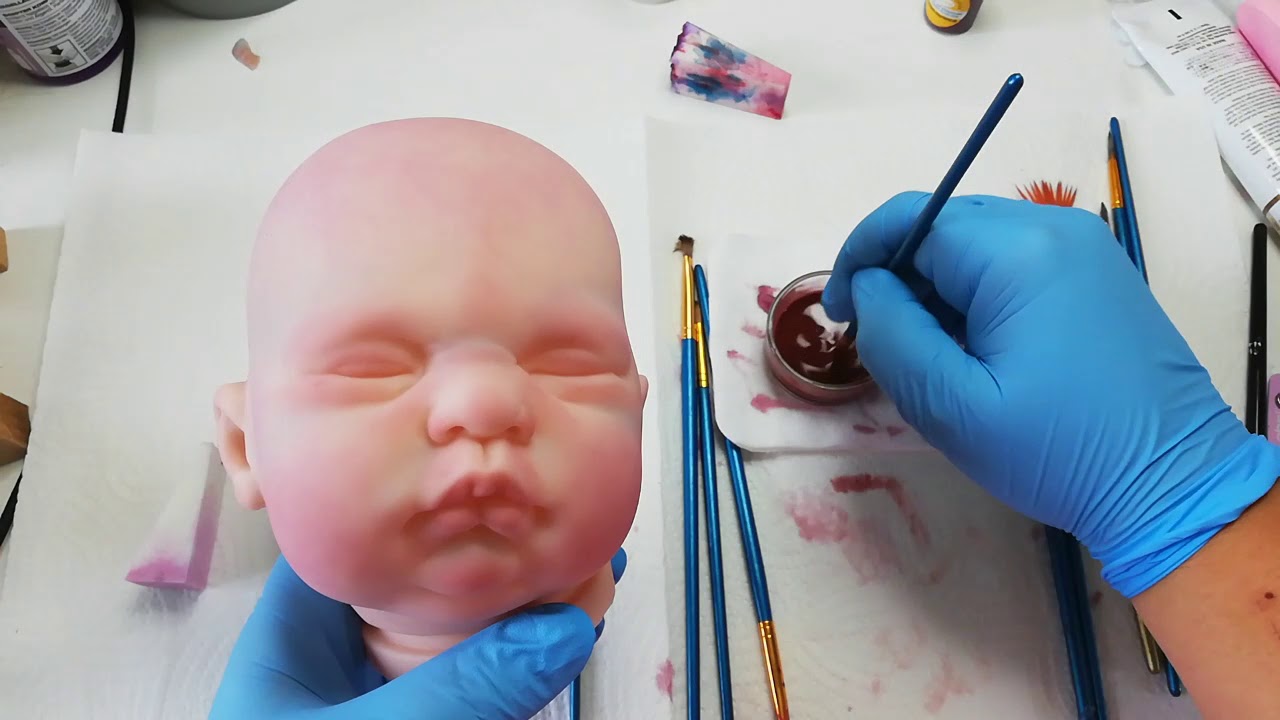 Wir färben ein Reborn mit Acrylfarben Teil 2 komplette Version
