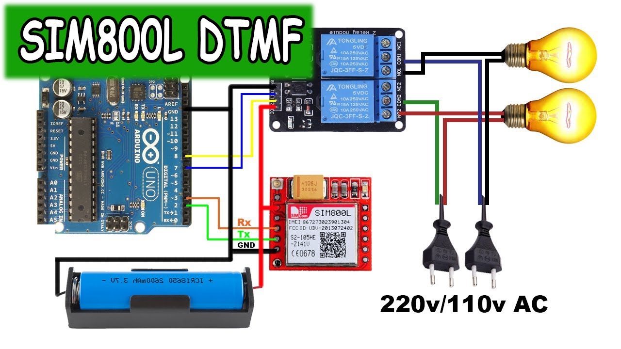 SIM800L DTMF | DTMF Based Home Automation System