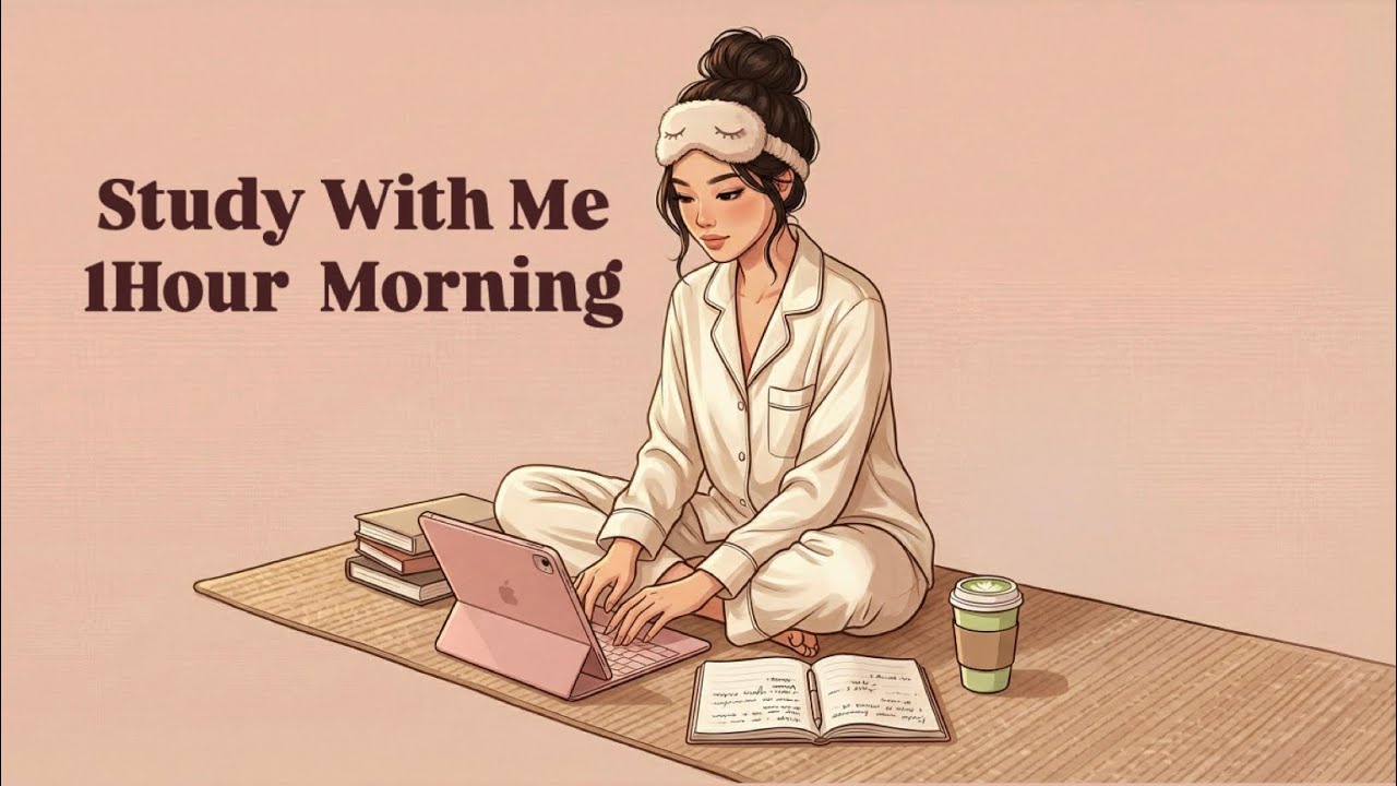 Study With Me 1 Hour — Morning 🎧 | Aesthetic Study Session for Focus