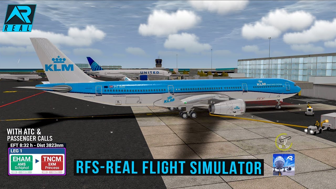 RFS - Real Flight Simulator-  Amsterdam to Sint Maarten ||Full Flight||AA330||KLM||FullHD||RealRoute