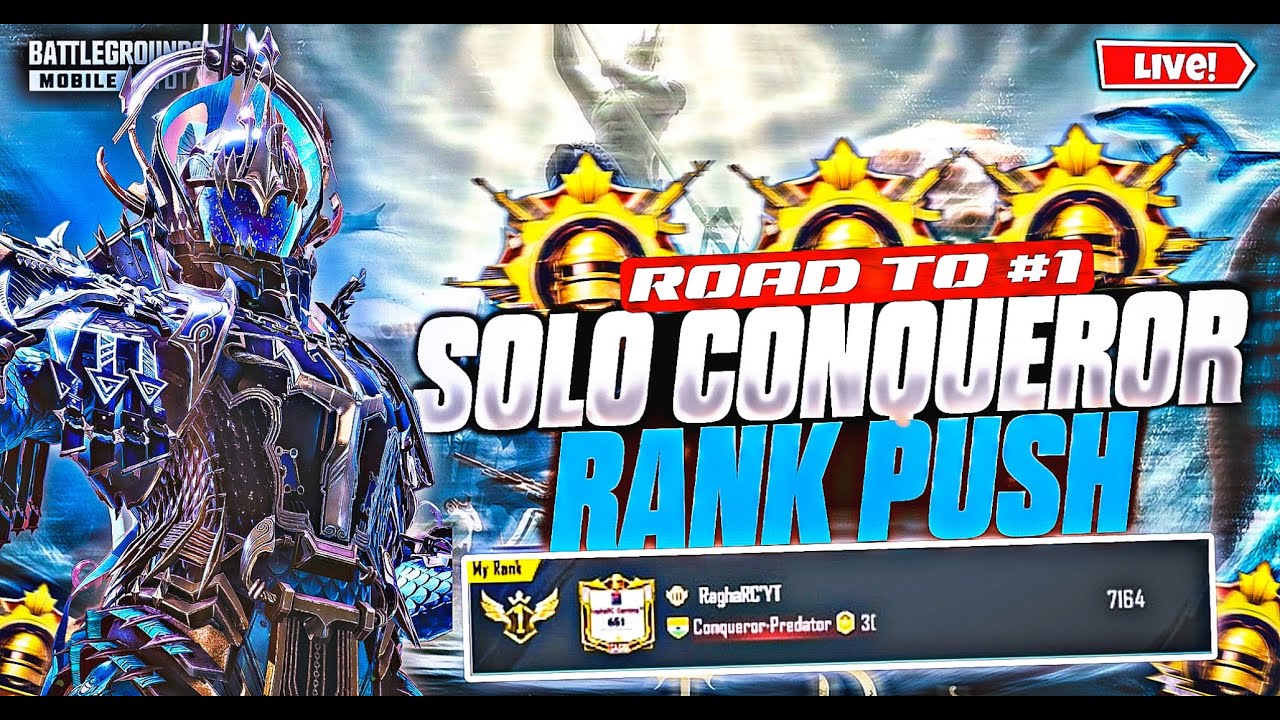 Day-13🇮🇳SOLO CONQUEROR LIVE RANK PUSH| Ace Master To Conqueror | High Plus Tips & Tricks #bgmi#live