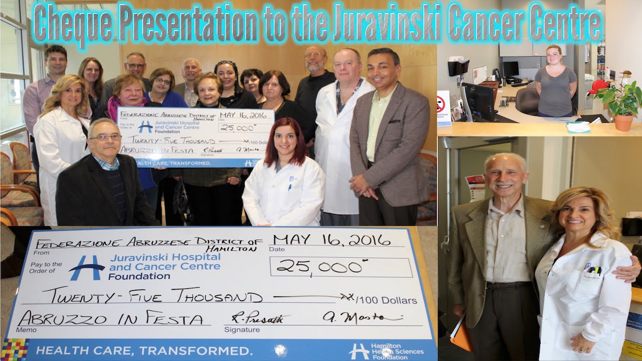 Cheque Presentation to the Juravinski Cancer Centre