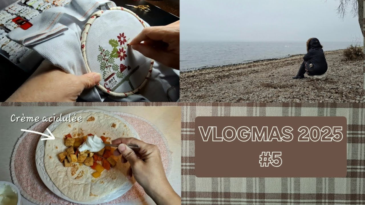 🎄 VLOGMAS 2025 #5: broderie, lecture, cuisine, nature...