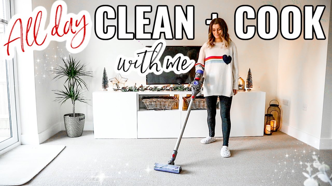 ALL DAY CLEAN WITH ME UK 2020 | CLEANING MOTIVATION + COOK WITH ME | DAILY CLEANING ROUTINE