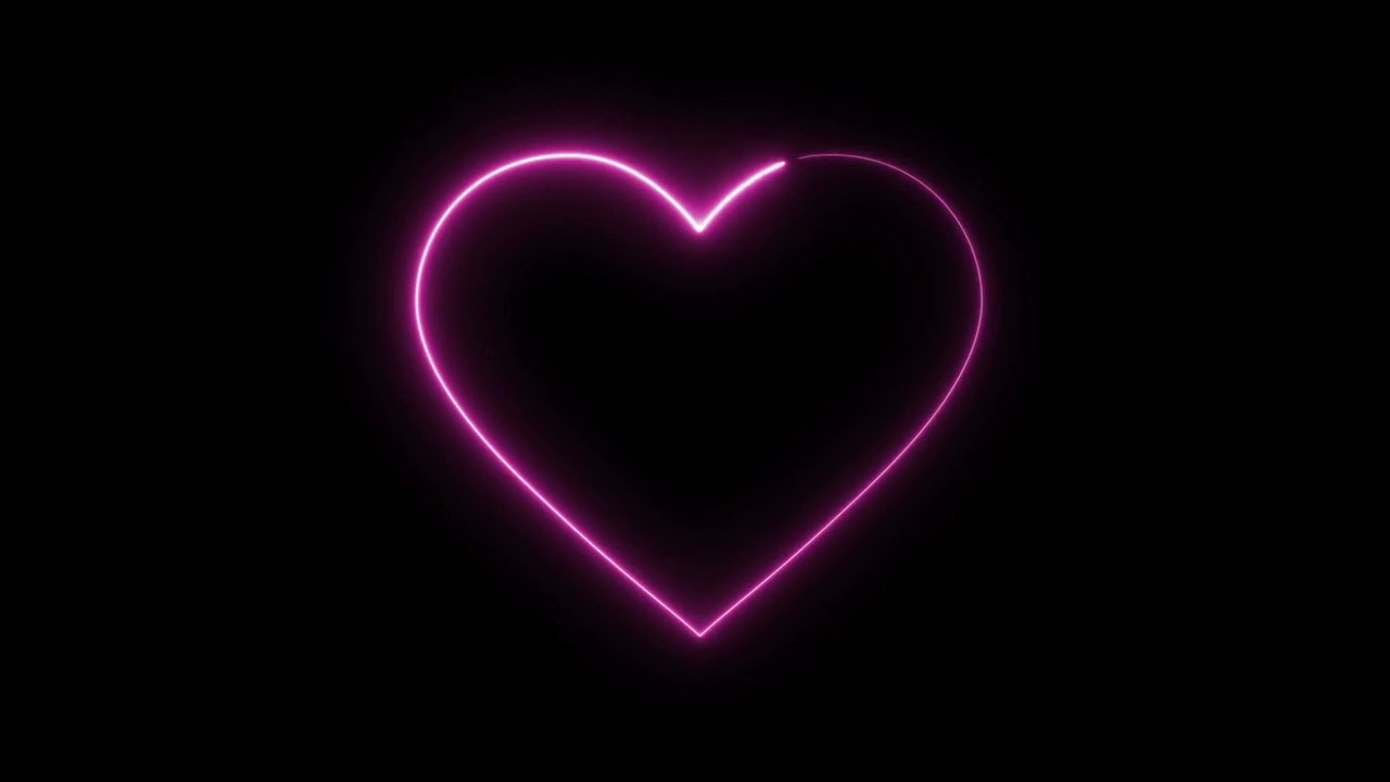 Pink💗Neon Led Heart and Romantic Abstract Lopped Background Screensaver