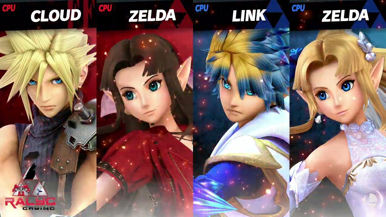 Smash Mods Ultimate: Cloud and Aerith vs Link and Zelda